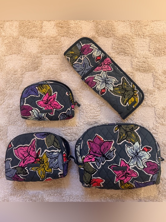 Vera Bradley Handbags - Vera Bradley Cosmetic Bag Set + Hair Straightener Pouch